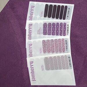 Jamberry Nail Wraps Lot Of 4 Sheets - Pinks And Purples